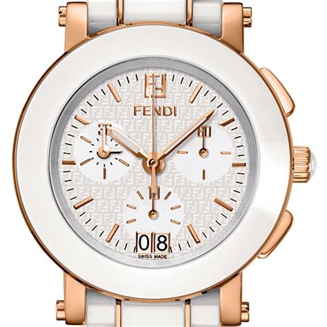 fendi white round ceramic watch|fendi watches women gold.